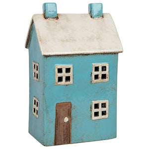 Teal Large House | Village Pottery Tealight Holder