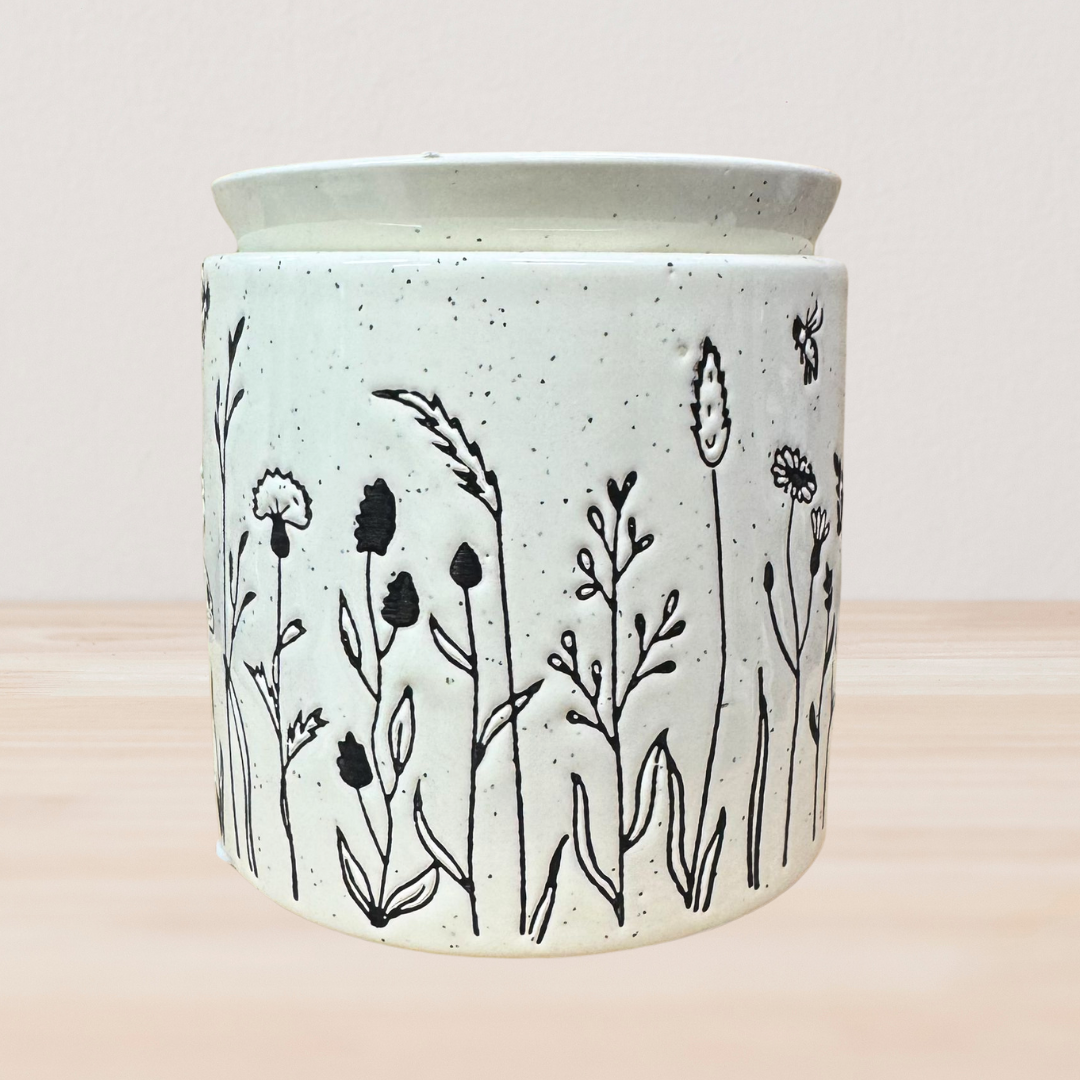 Wildflower & Bees Beige | Tealight Wax Burner