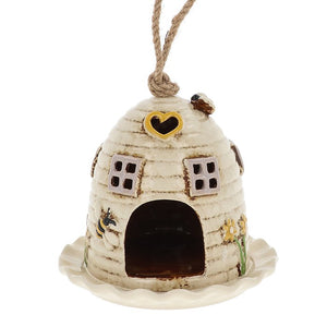 Beige Beehive | Village Pottery Hanging Bird Feeder