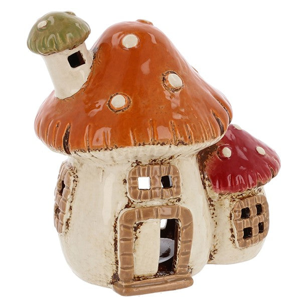 Beige Mushroom 2 House | Village Pottery Tealight Holder