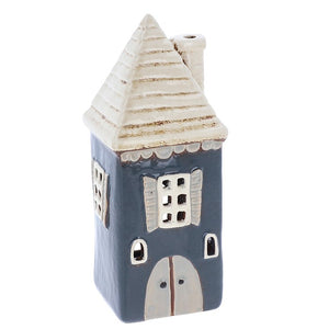 Slate Tall Scalloped House | Village Pottery Tealight Holder