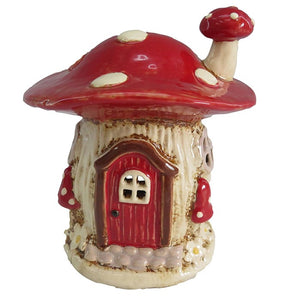 Red Mushroom Fairy Garden House | Village Pottery Tealight Holder