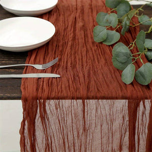 Table Runner in Burnt Orange | Cheesecloth Boho Style