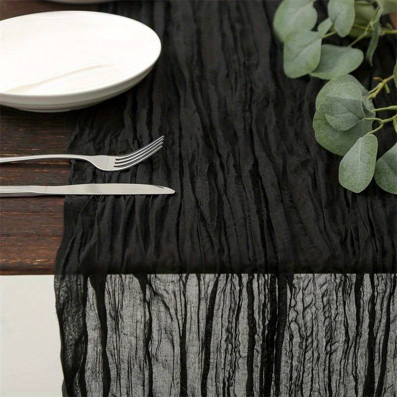 Table Runner in Black | Cheesecloth Boho Style