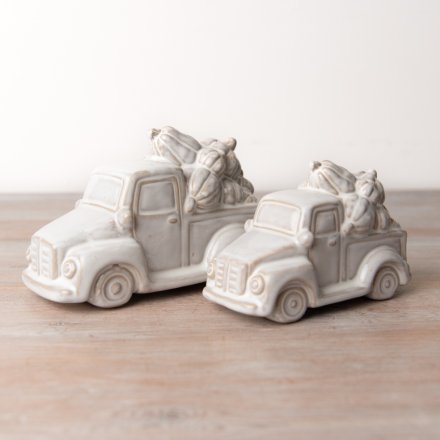 Farmhouse Pumpkin Truck Large | Reactive Glaze Ceramic Ornament