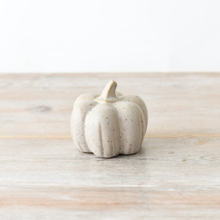 Speckle Pumpkin 8.5 cm | Beige Ceramic Ornament