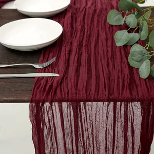 Table Runner in Wine Red | Cheesecloth Boho Style