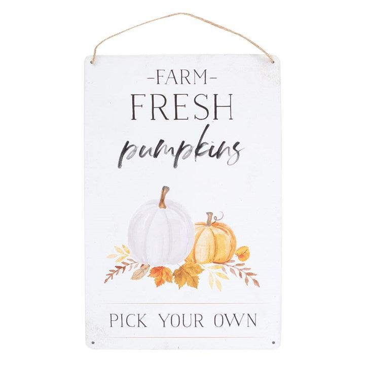 Farm Fresh Pumpkins | Hanging Metal Sign