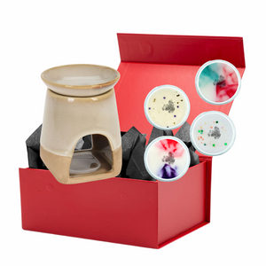 The Reactive Glaze Wax Burner & Wax Melts Red Gift Set