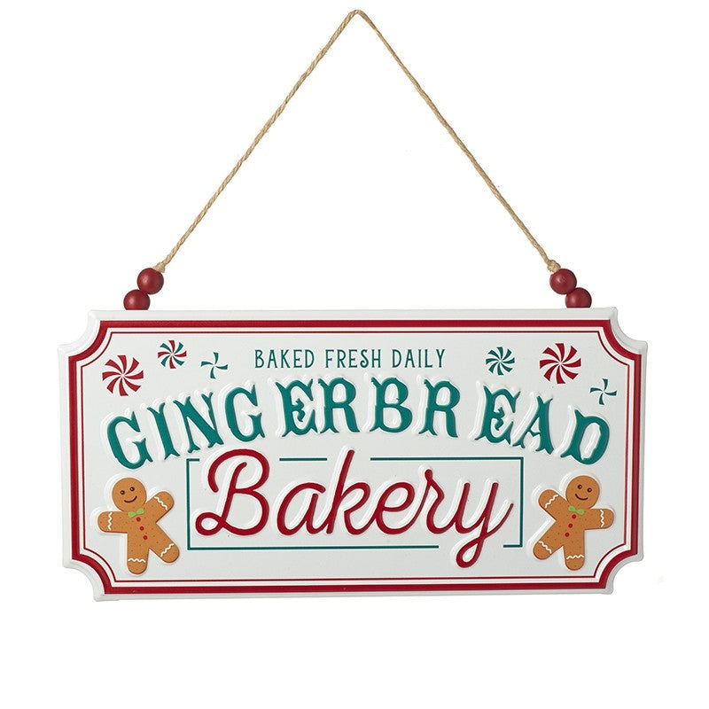 Gingerbread Bakery Hanging Metal Sign