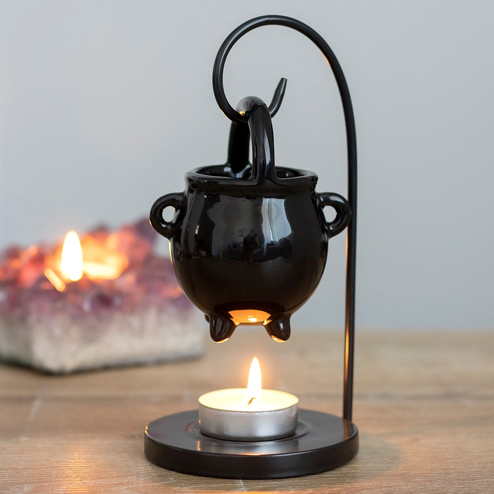 Hanging Black Cauldron | Tealight Wax Burner