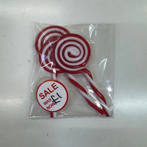 Candy Cane Lollipop Small Tree Decs x3