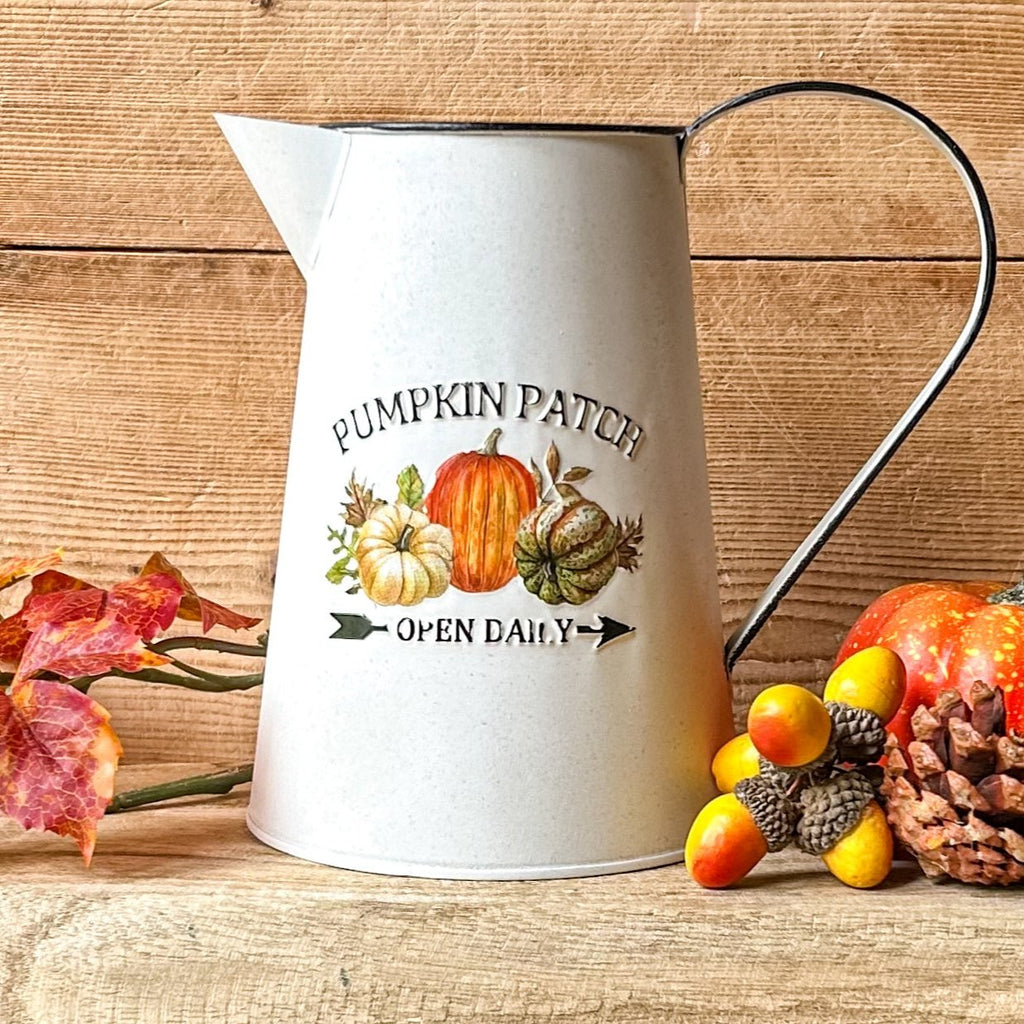 Pumpkin Patch Embossed Galvanized Jug