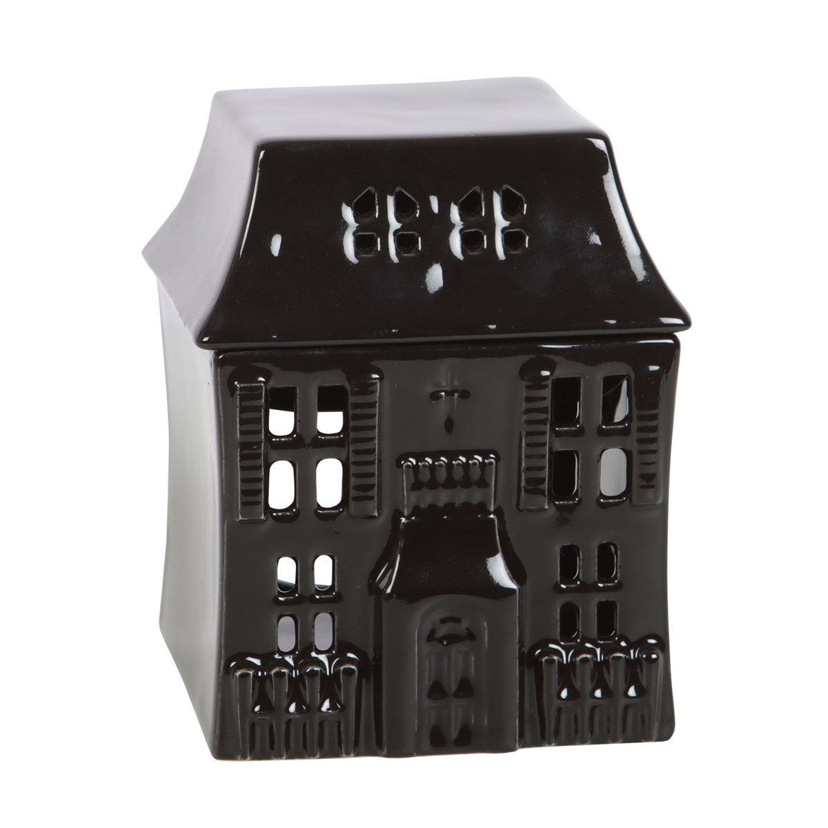 Black Haunted House | Tealight Wax Burner