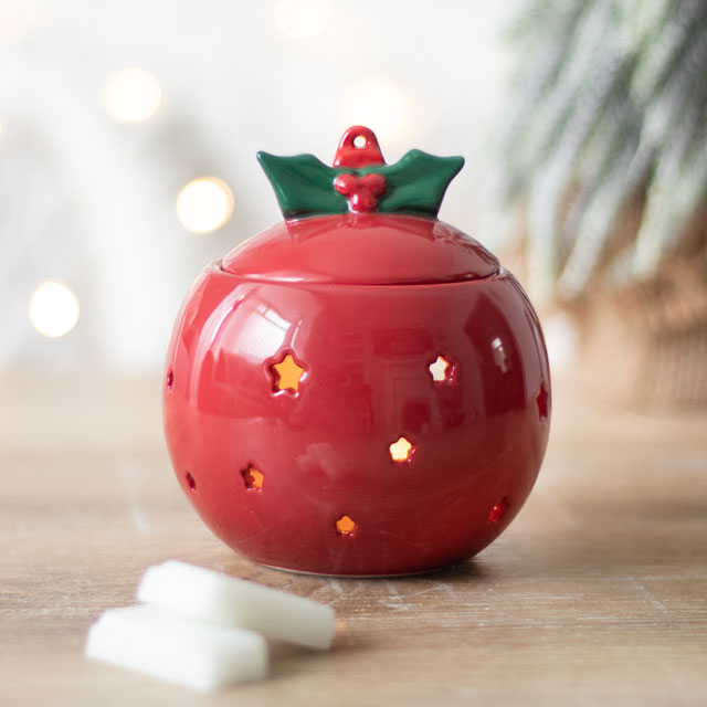 Red Bauble | Tealight Wax Burner