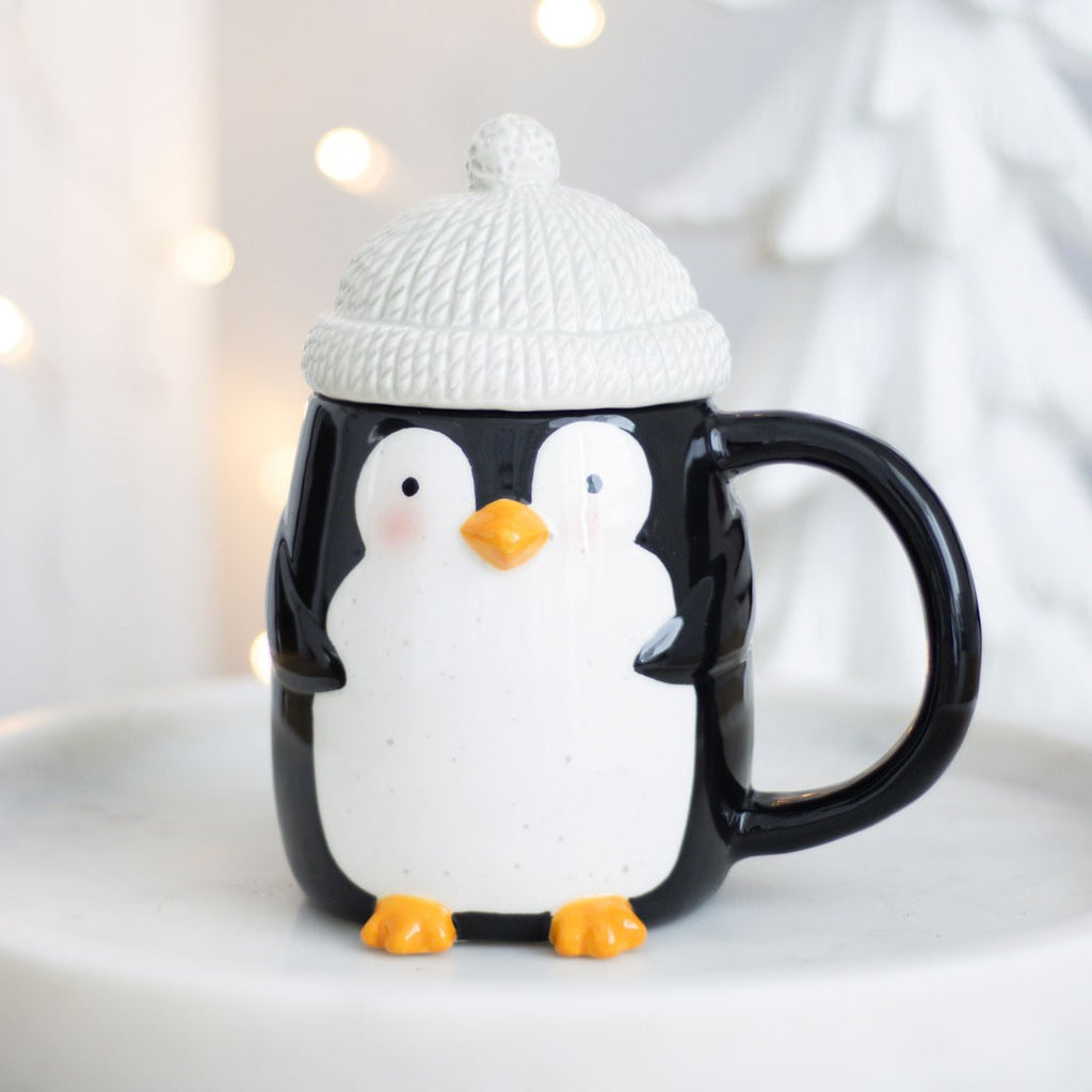 Penguin Lidded Christmas Mug