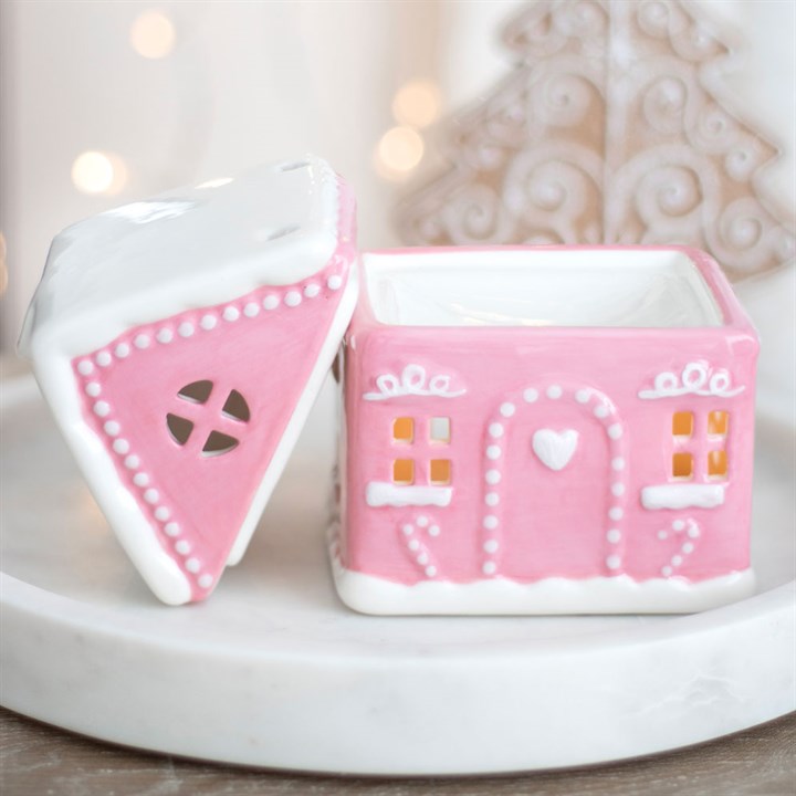 Pink Gingerbread House | Tealight Wax Burner