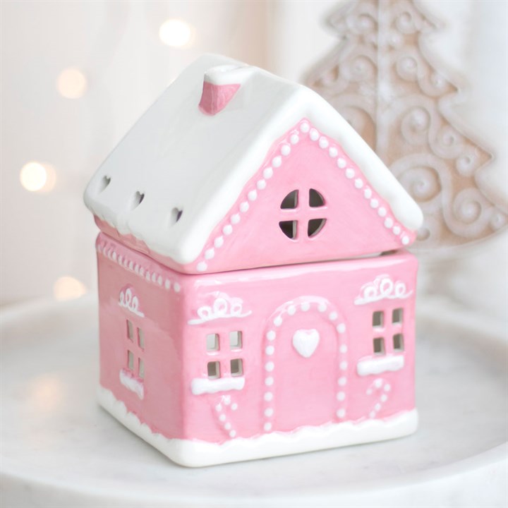 Pink Gingerbread House | Tealight Wax Burner