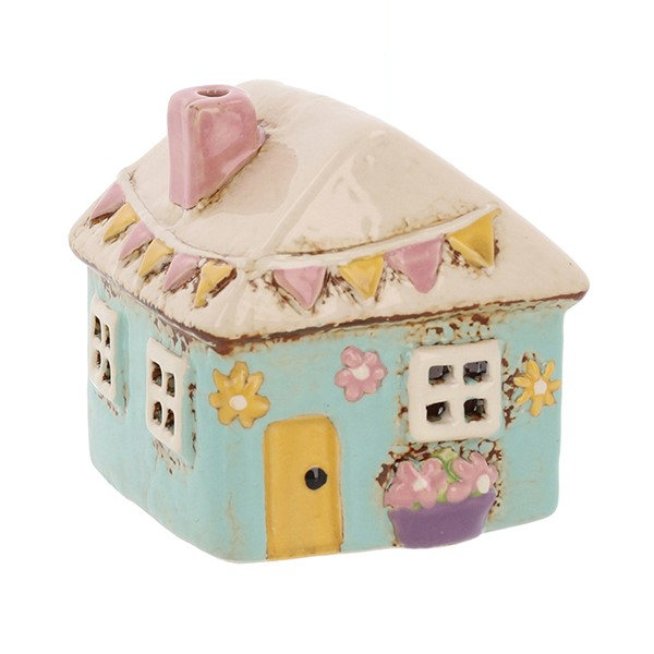 Aqua Bunting & Garden House | Village Pottery Tealight Holder