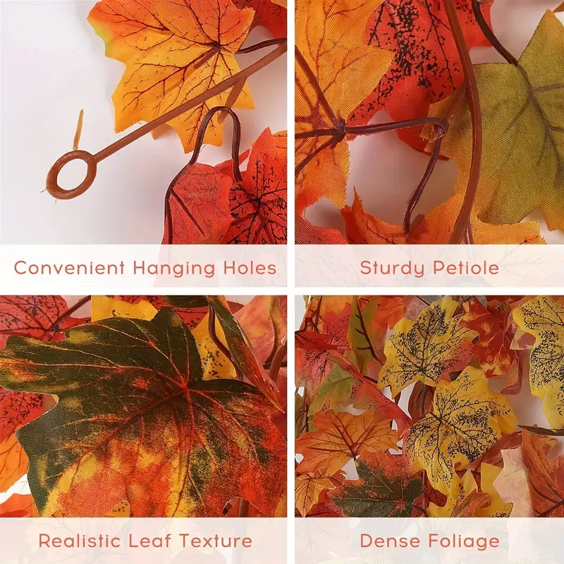 Artificial Autumn Maple Leaf Garland