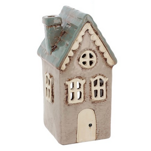 Grey Scalloped Edge House | Village Pottery Tealight Holder