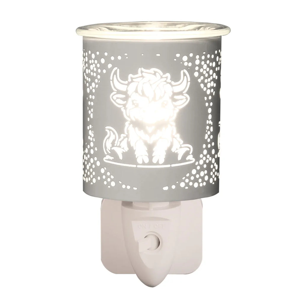 Silhouette Highland Cow White | Mini Plug In Burner