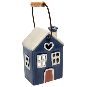 Navy Blue House | Village Pottery Lantern Tealight Holder
